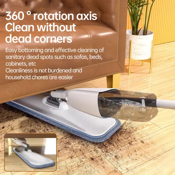 Handheld Spraying Mop with Rotatable Spiral Rolling Brush