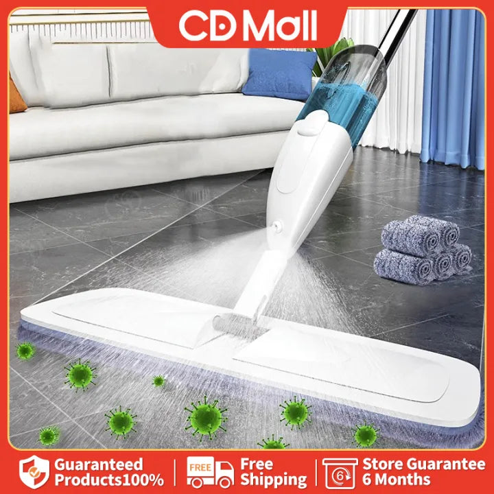 Handheld Spraying Mop with Rotatable Spiral Rolling Brush